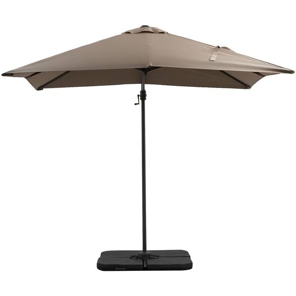 Shop Black Friday Deals On Outsunny 8 X 8 Square Patio Offset Hanging Cantilever Umbrella 360 Rotation Adjustable Tilt With Cross Base Brown Overstock 30971654