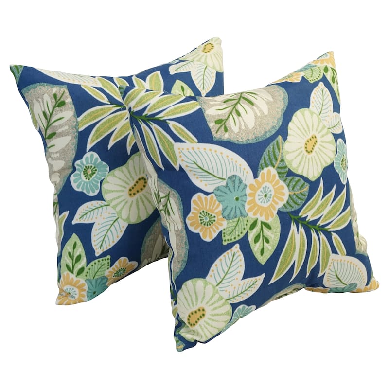 Blazing Needles 17-inch Square Polyester Outdoor Throw Pillows (Set of 2) - Marlow Pool