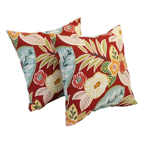 Blazing Needles 17-inch Square Polyester Outdoor Throw Pillows (Set of 2)