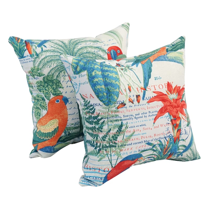 Blazing Needles 17-inch Square Polyester Outdoor Throw Pillows (Set of 2)