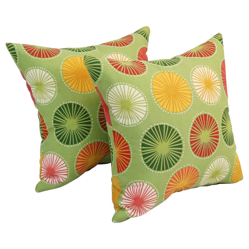 Blazing Needles 17-inch Square Polyester Outdoor Throw Pillows (Set of 2) - Beringer Spring