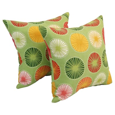 Blazing Needles 17-inch Square Polyester Outdoor Throw Pillows (Set of 2)