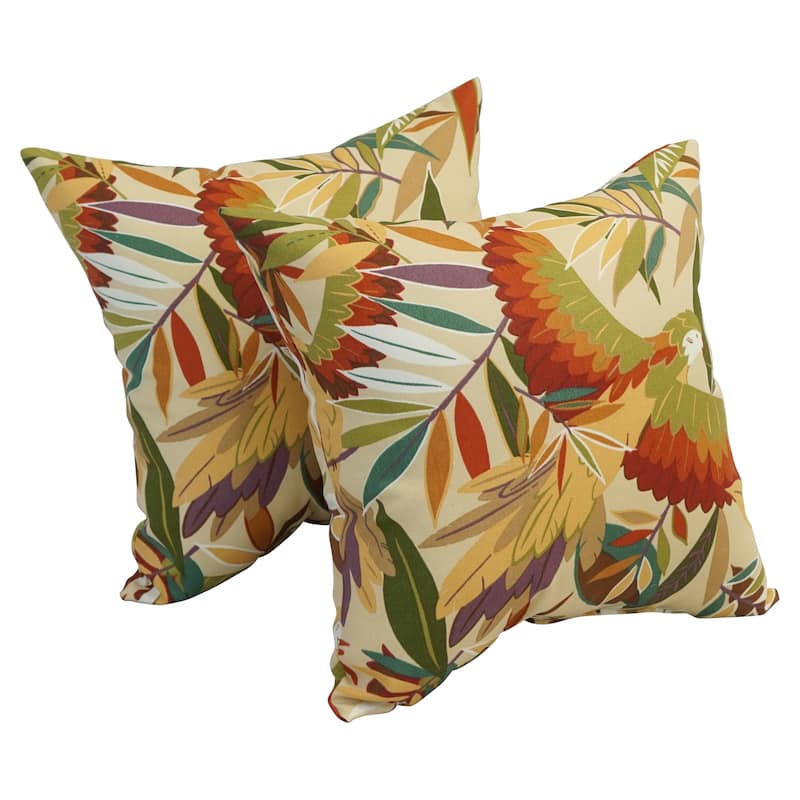 Blazing Needles 17-inch Square Polyester Outdoor Throw Pillows (Set of 2) - Tucuman Caffe