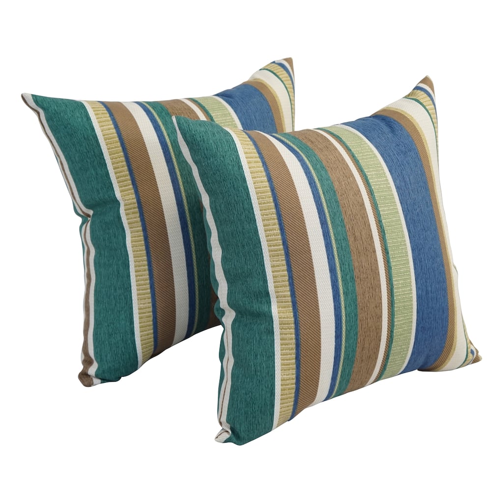 Blazing Needles 17-inch Square Polyester Outdoor Throw Pillows (Set of 2)