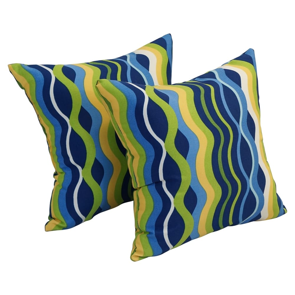 Blazing Needles 17-inch Square Polyester Outdoor Throw Pillows (Set of 2)