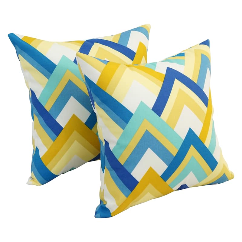 Blazing Needles 17-inch Square Polyester Outdoor Throw Pillows (Set of 2) - Resort Cornsilk
