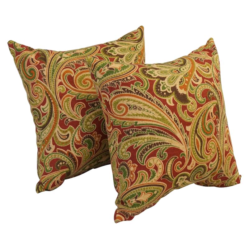 Blazing Needles 17-inch Square Polyester Outdoor Throw Pillows (Set of 2)