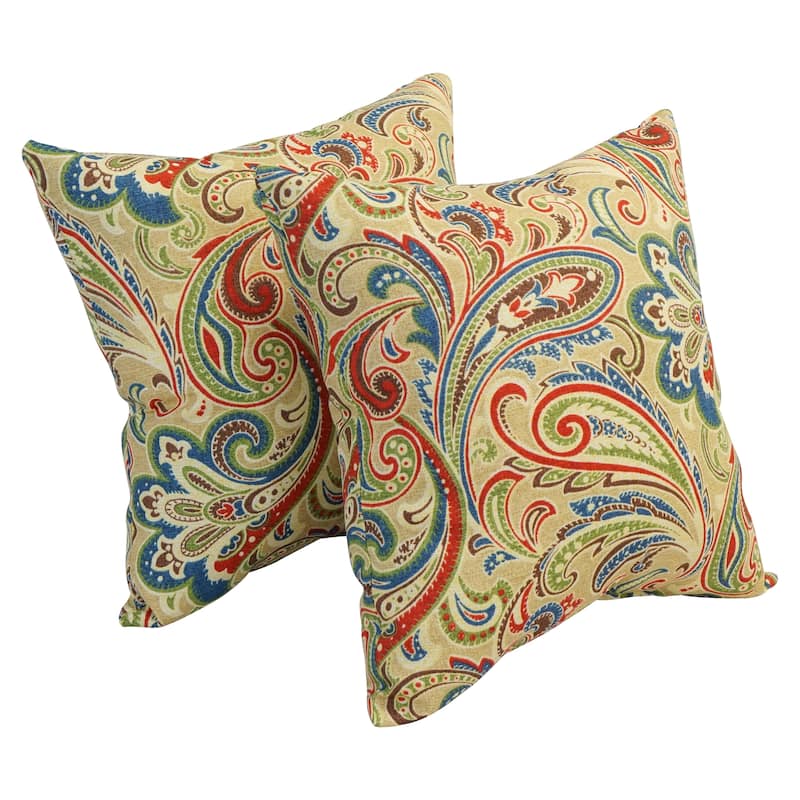 Blazing Needles 17-inch Square Polyester Outdoor Throw Pillows (Set of 2)