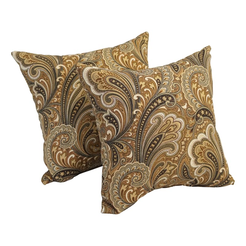Blazing Needles 17-inch Square Polyester Outdoor Throw Pillows (Set of 2)