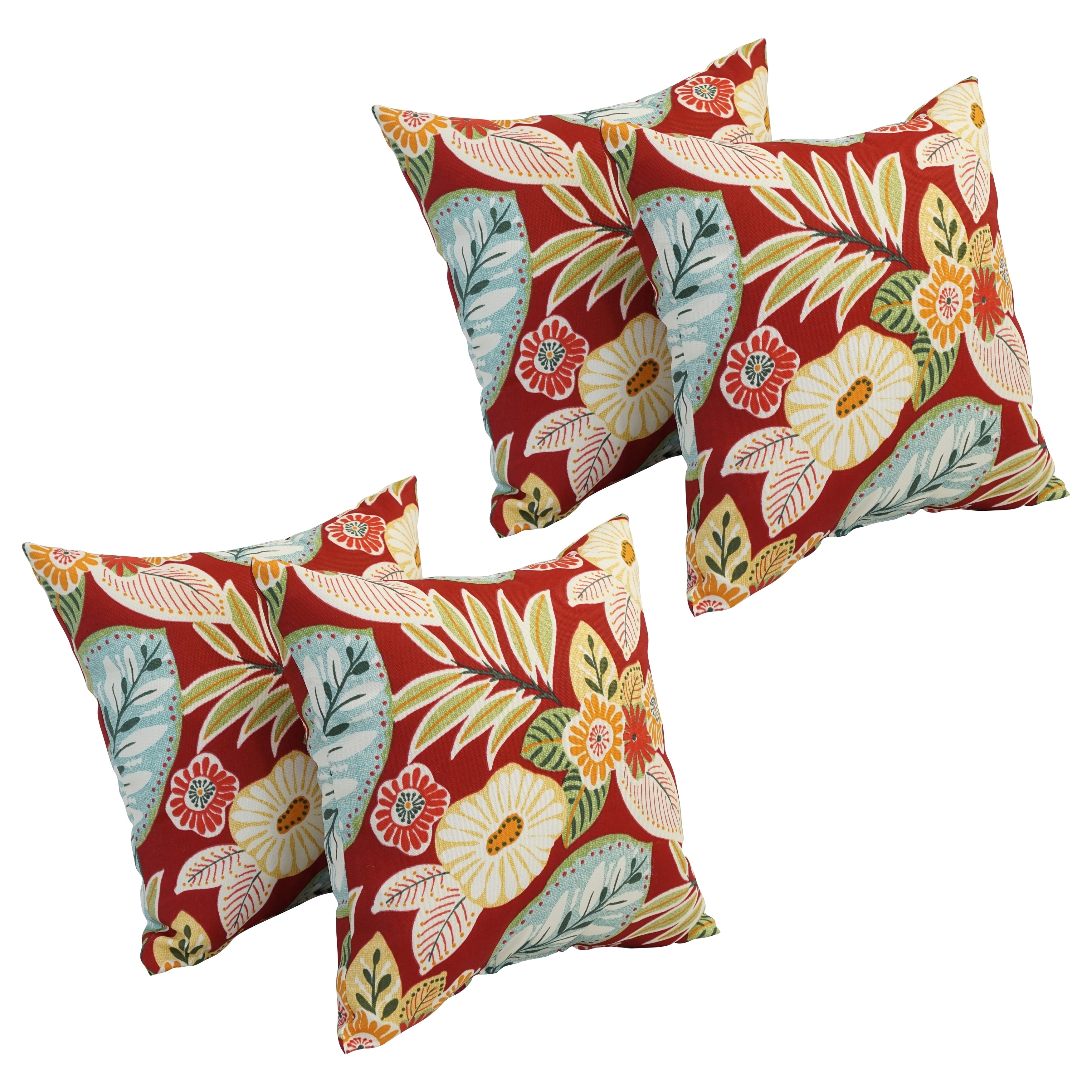 Blazing Needles 17-inch Square Polyester Outdoor Throw Pillows (Set of 4) -  On Sale - Bed Bath & Beyond - 30971804