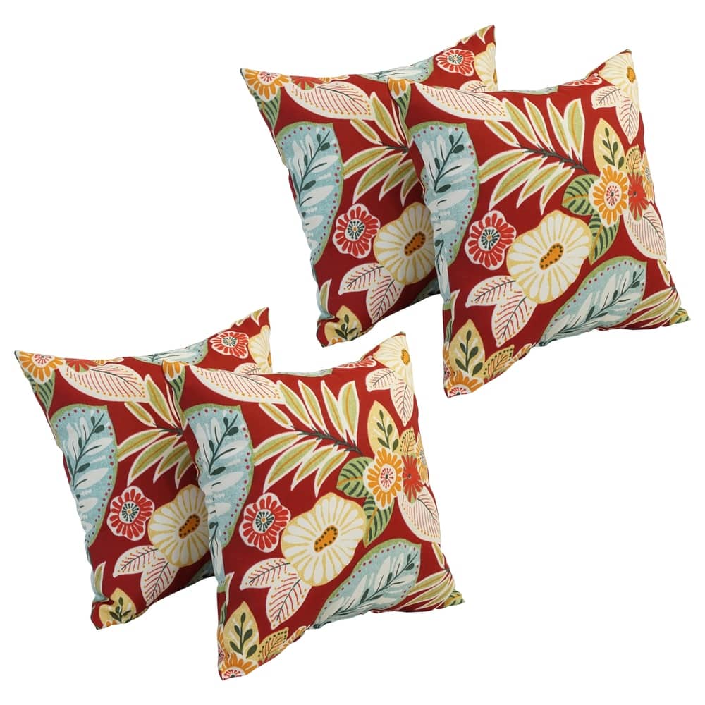 Blazing Needles 17-inch Square Polyester Outdoor Throw Pillows (Set of 4)