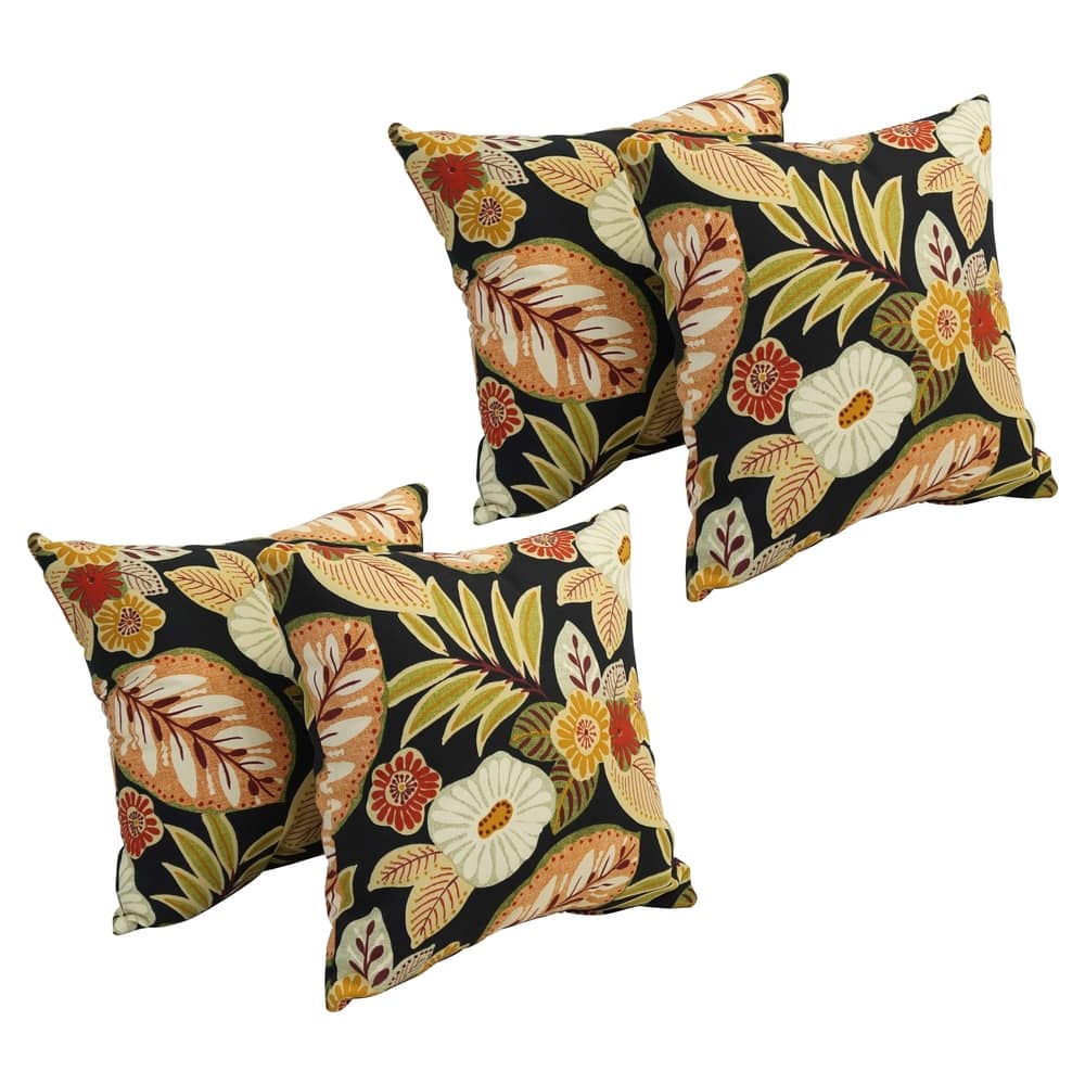 Blazing Needles 17-inch Square Polyester Outdoor Throw Pillows (Set of 4)