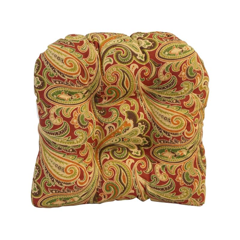 19-inch U-Shaped Spun Polyester Outdoor Tufted Dining Chair Cushion