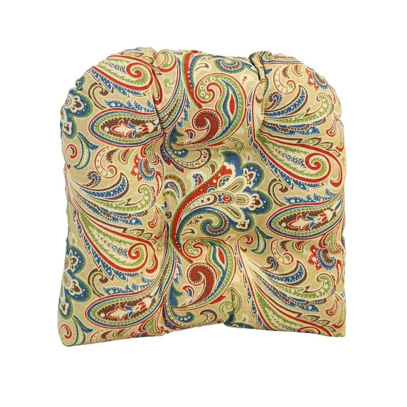 19-inch U-Shaped Spun Polyester Outdoor Tufted Dining Chair Cushion