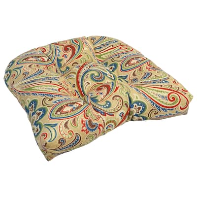 19-inch U-Shaped Spun Polyester Outdoor Tufted Dining Chair Cushion