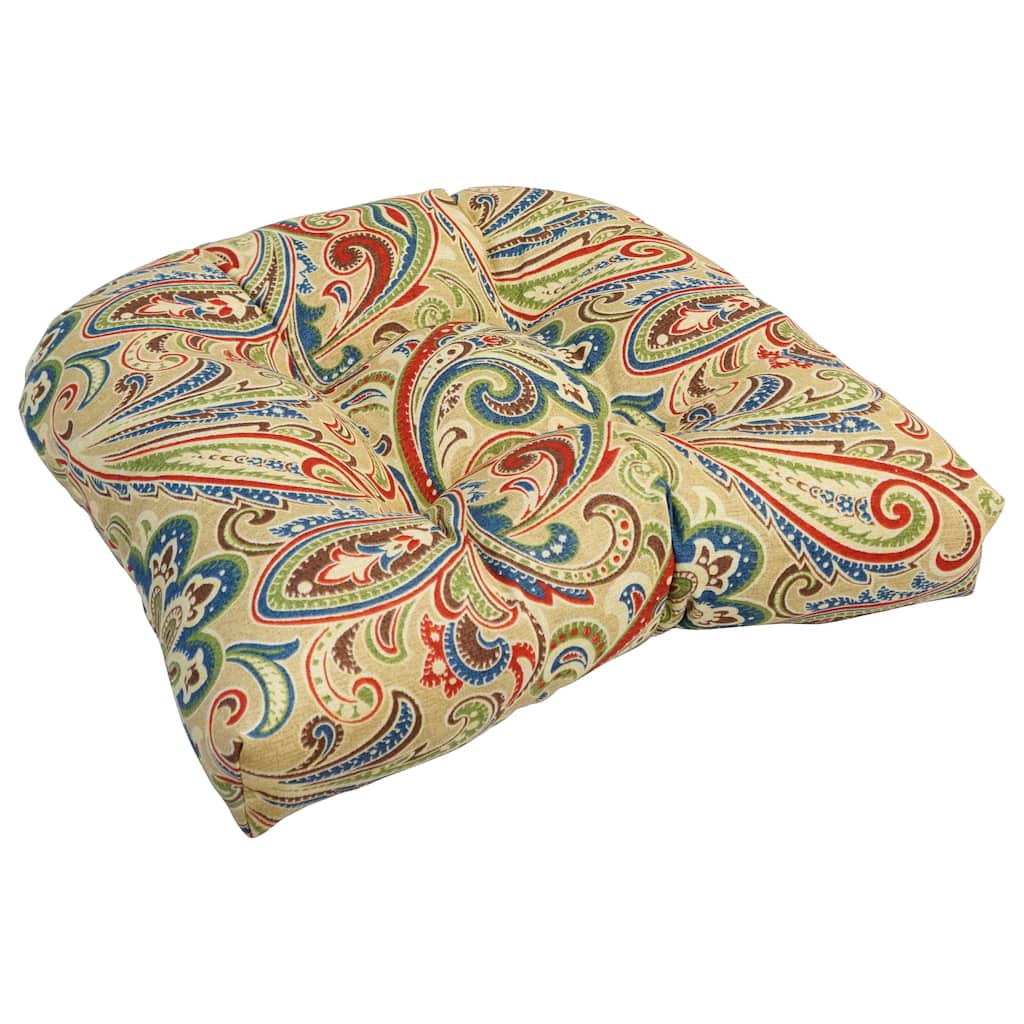 19-inch U-Shaped Spun Polyester Outdoor Tufted Dining Chair Cushion