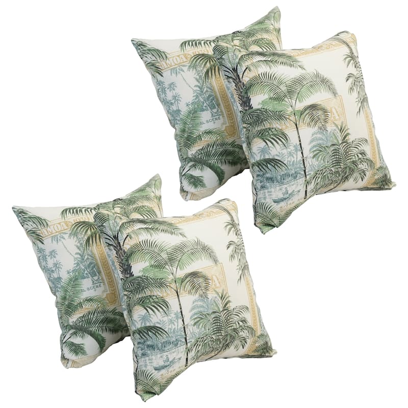 Blazing Needles 17-inch Square Polyester Outdoor Throw Pillows (Set of 4)