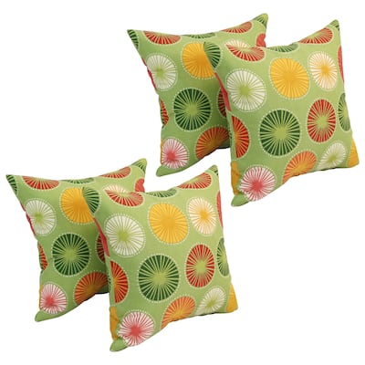 Blazing Needles 17-inch Square Polyester Outdoor Throw Pillows (Set of 4)