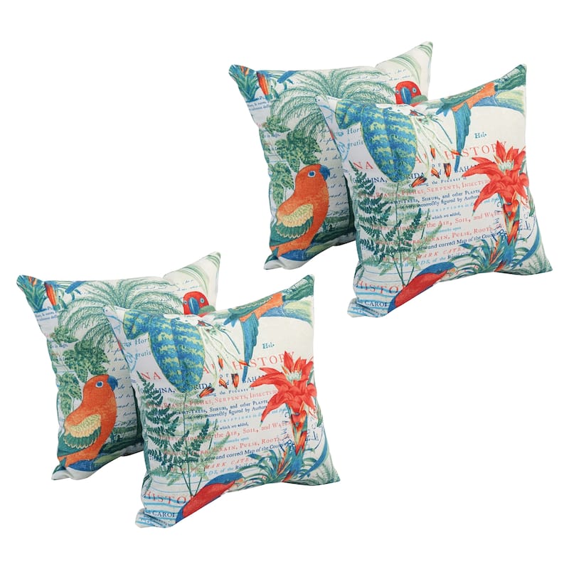 Blazing Needles 17-inch Square Polyester Outdoor Throw Pillows (Set of 4)