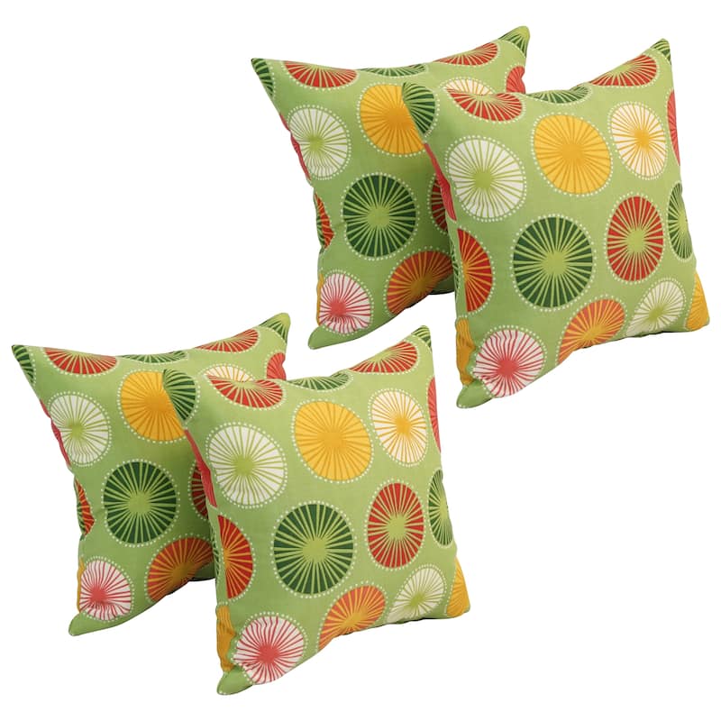 Blazing Needles 17-inch Square Polyester Outdoor Throw Pillows (Set of 4)