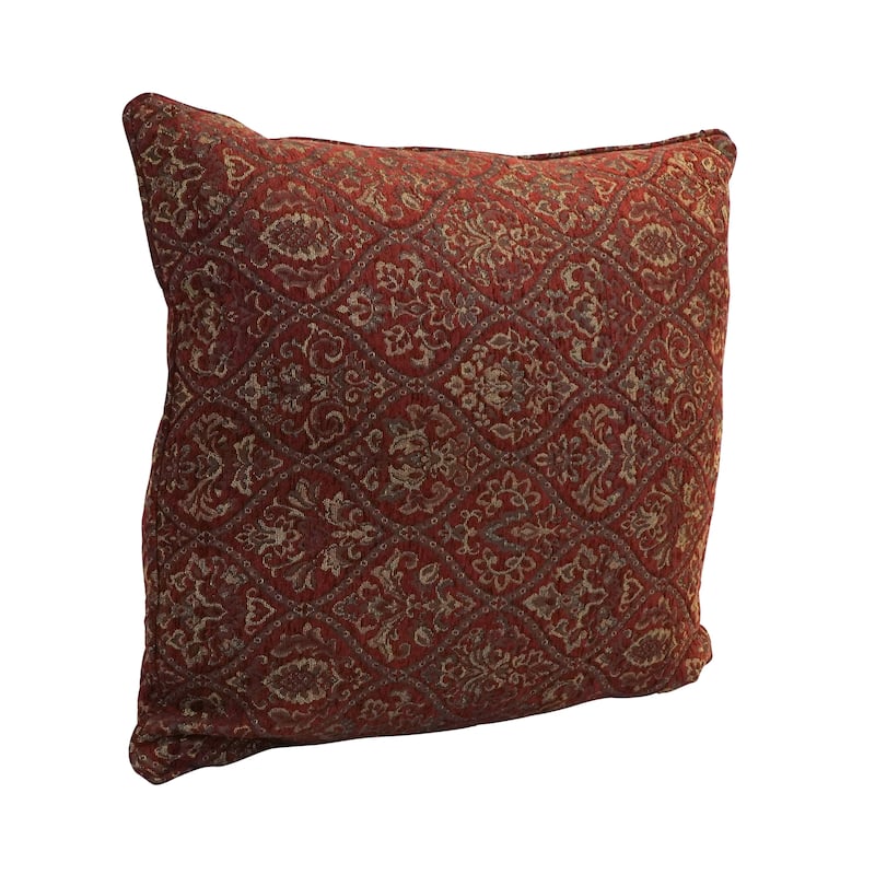 25-inch Corded Patterned Tapestry Square Floor Pillow
