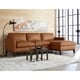 preview thumbnail 1 of 11, Pimlico Top Grain Leather Sectional with Chaise