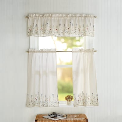 Dandelion Print Valance and Tier Pair Curtain Collection