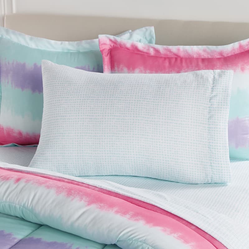 Dream Factory Tie Dye Stripe Microfiber Bed in a Bag with Sheet Set