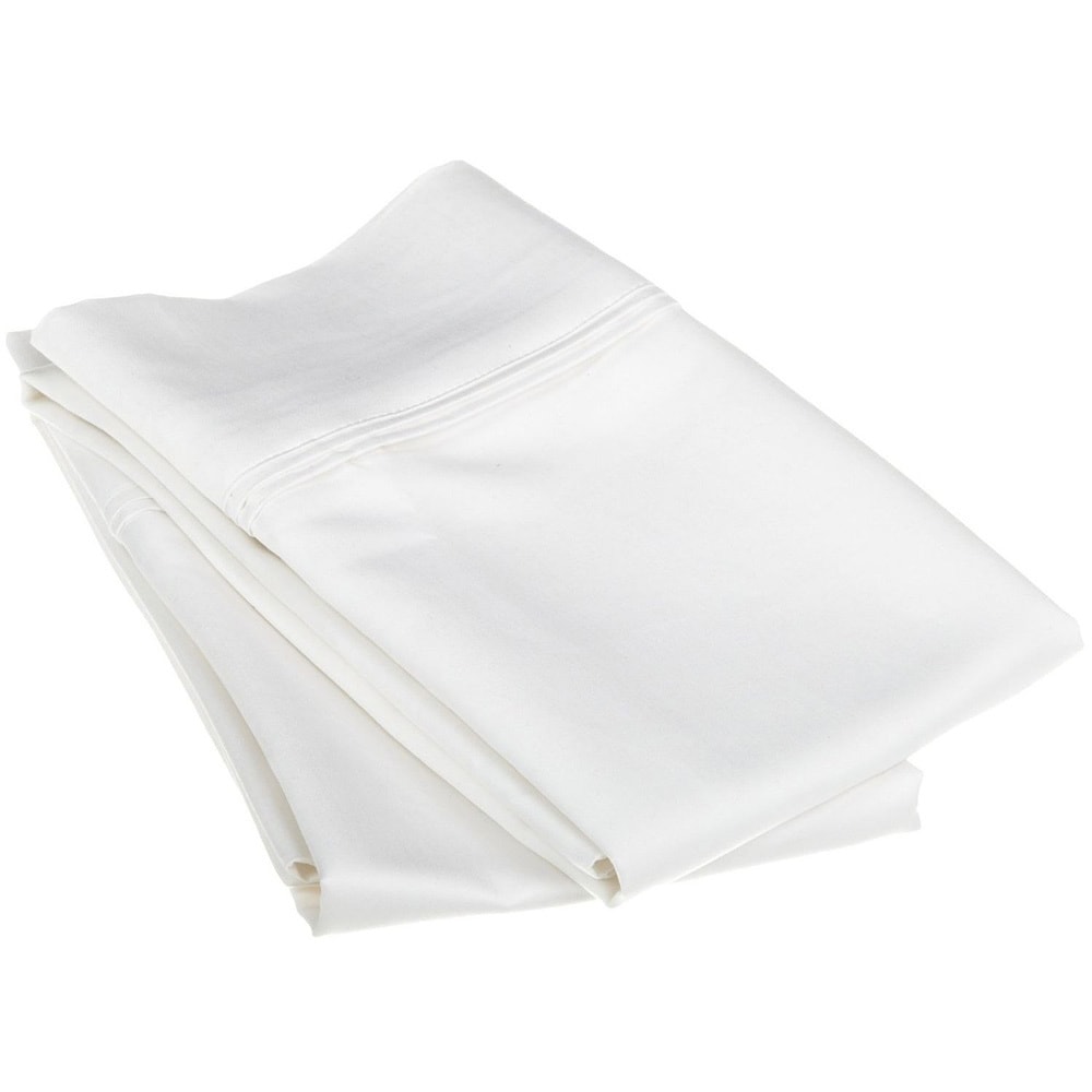 Luxor Treasures Egyptian Cotton 1200 Thread Count Solid Color Pillowcase Set White Size Standard