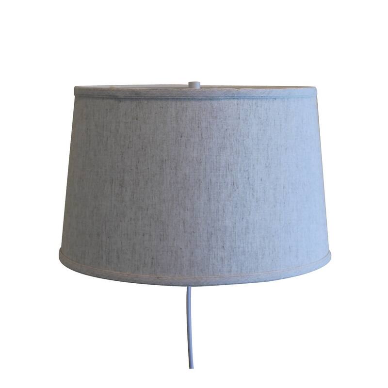 Floating Shade Plug-In Wall Light Textured Oatmeal 14x16x10