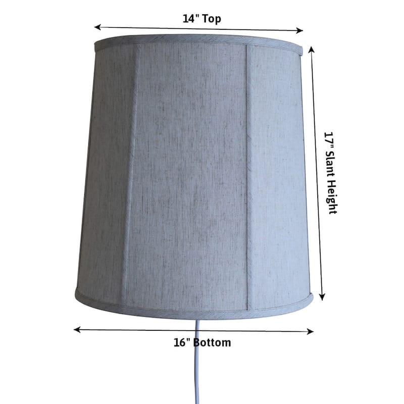 Floating Shade Plug-In Wall Light Textured Oatmeal Fabric 14x16x17