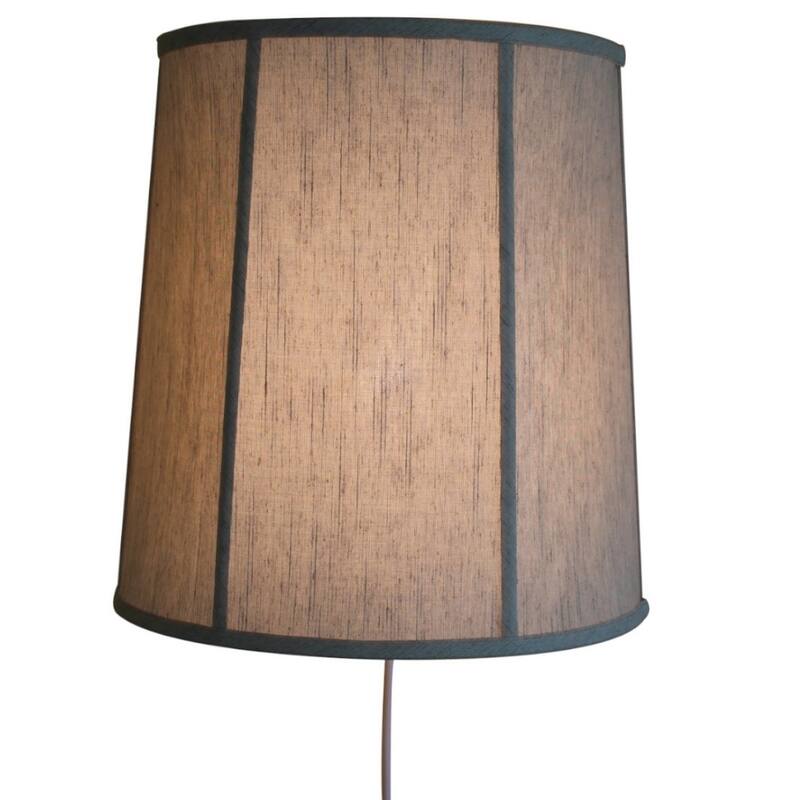 Floating Shade Plug-In Wall Light Textured Oatmeal Fabric 14x16x17