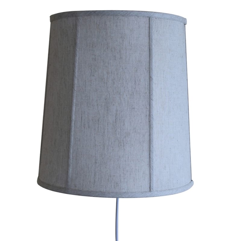 Floating Shade Plug-In Wall Light Textured Oatmeal Fabric 14x16x17