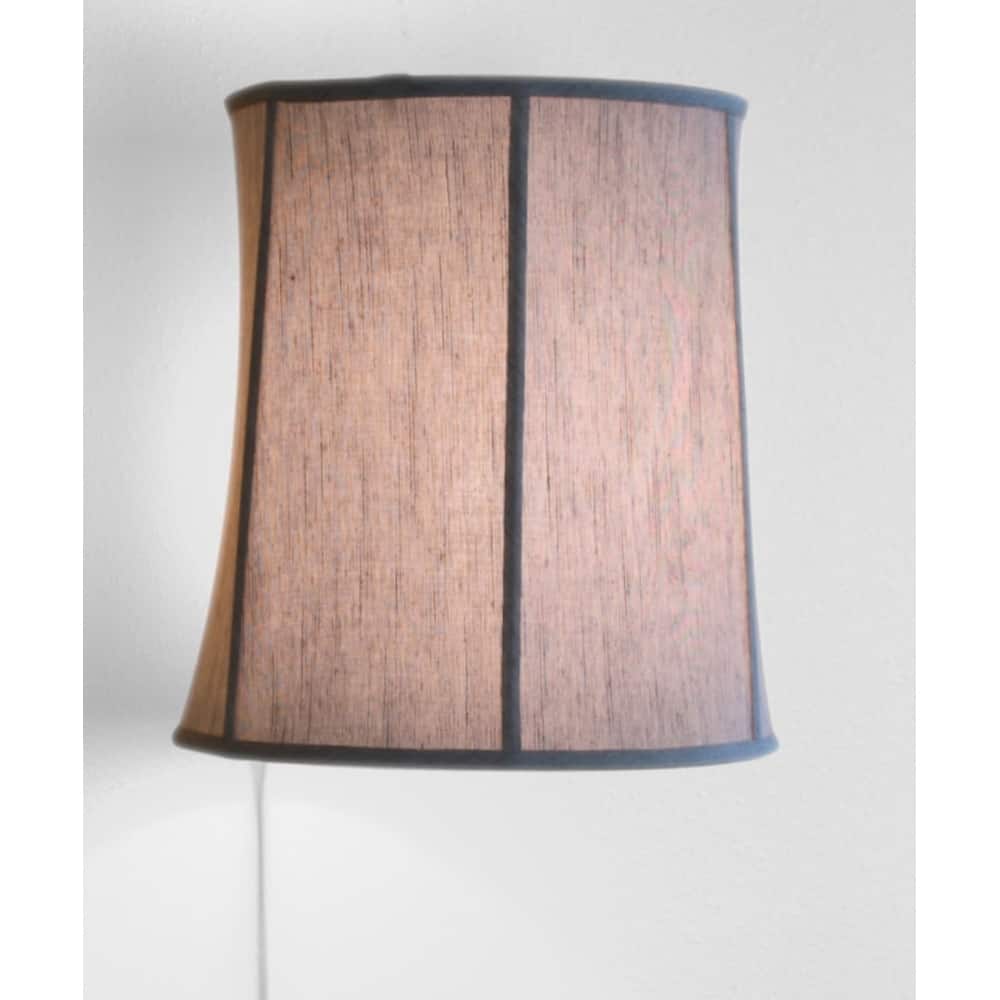 Floating Shade Plug-In Wall Light Textured Oatmeal Fabric 14x16x17