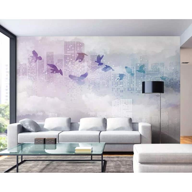 GK Wall Design Cityscape Seagull Architecture Removable Wallpaper