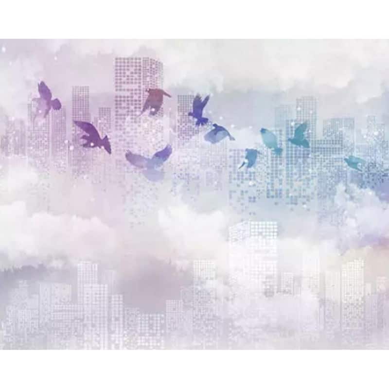 GK Wall Design Cityscape Seagull Architecture Removable Wallpaper