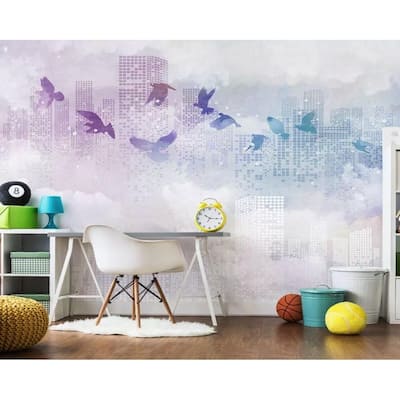 GK Wall Design Cityscape Seagull Architecture Removable Wallpaper