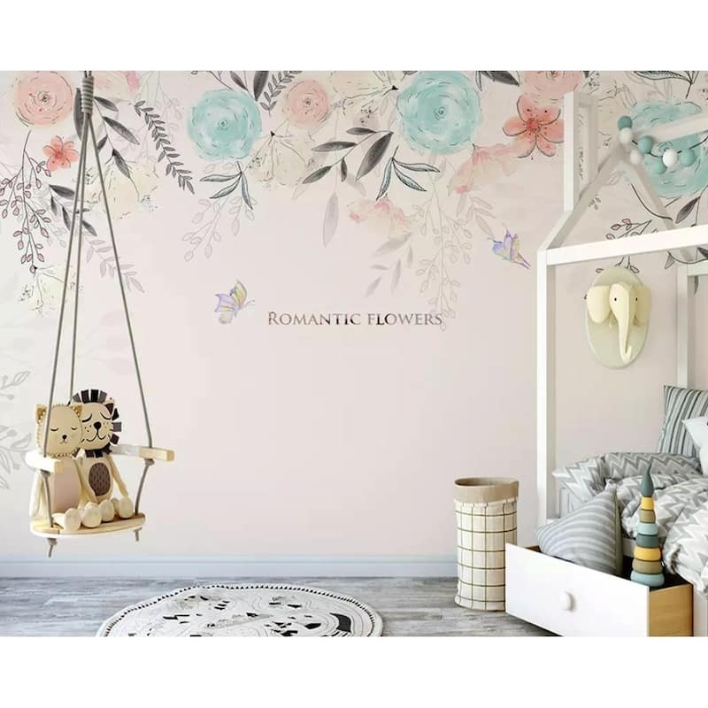 GK Wall Design Vintage Flower Soft Blossom Removable Wallpaper