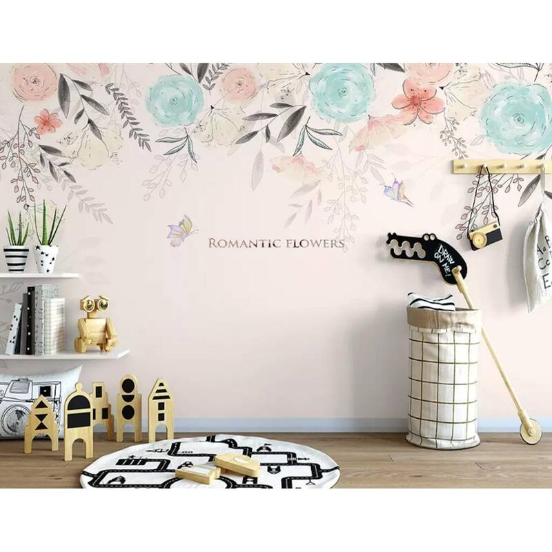 GK Wall Design Vintage Flower Soft Blossom Removable Wallpaper