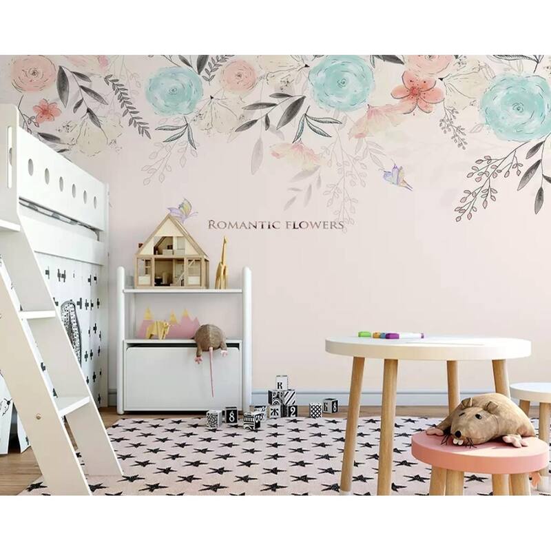 GK Wall Design Vintage Flower Soft Blossom Removable Wallpaper