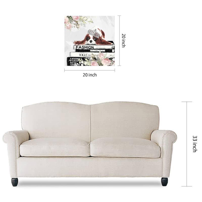 "Cavalier" Dog Wall Art Print on Unframed Free Floating Tempered Glass
