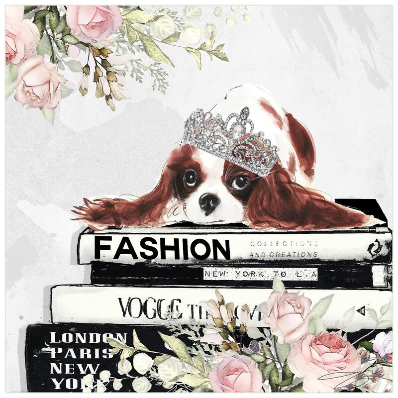 "Cavalier" Dog Wall Art Print on Unframed Free Floating Tempered Glass