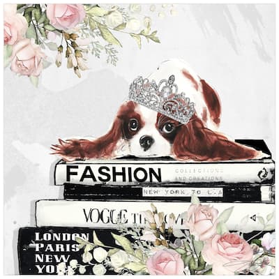 "Cavalier" Dog Wall Art Print on Unframed Free Floating Tempered Glass
