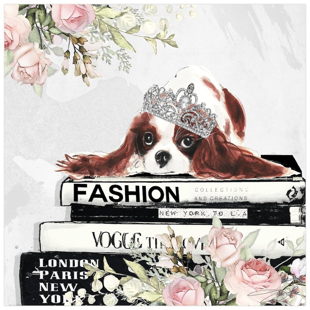 "Cavalier" Dog Wall Art Print on Unframed Free Floating Tempered Glass