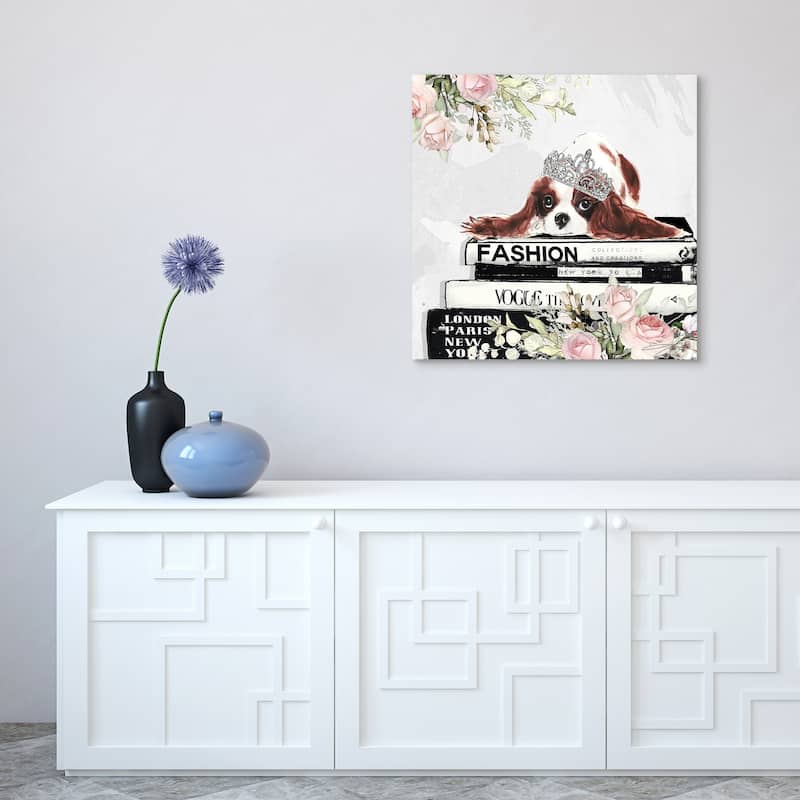 "Cavalier" Dog Wall Art Print on Unframed Free Floating Tempered Glass