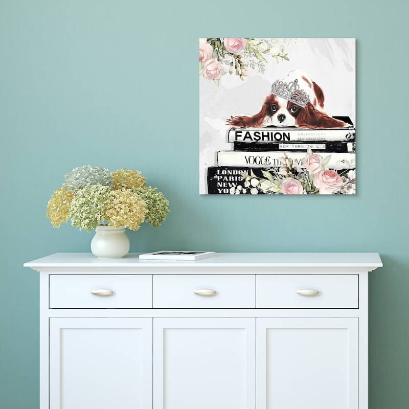 "Cavalier" Dog Wall Art Print on Unframed Free Floating Tempered Glass