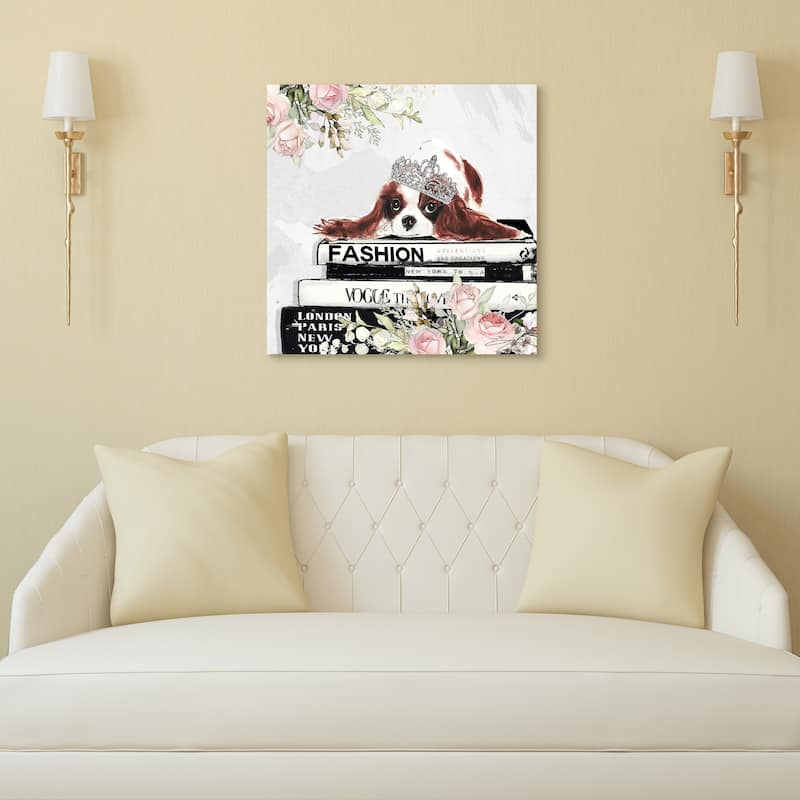 "Cavalier" Dog Wall Art Print on Unframed Free Floating Tempered Glass