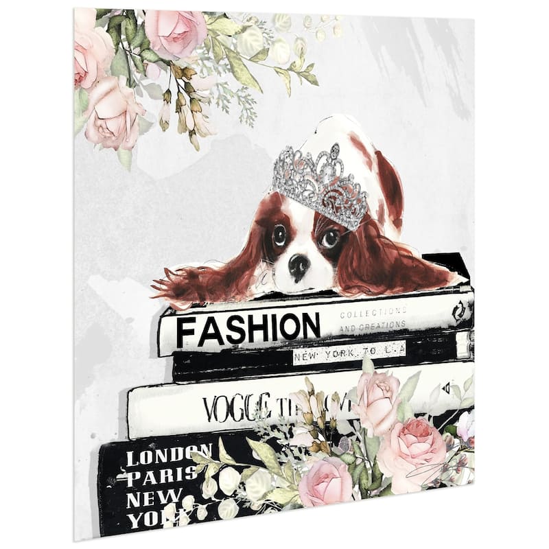 "Cavalier" Dog Wall Art Print on Unframed Free Floating Tempered Glass