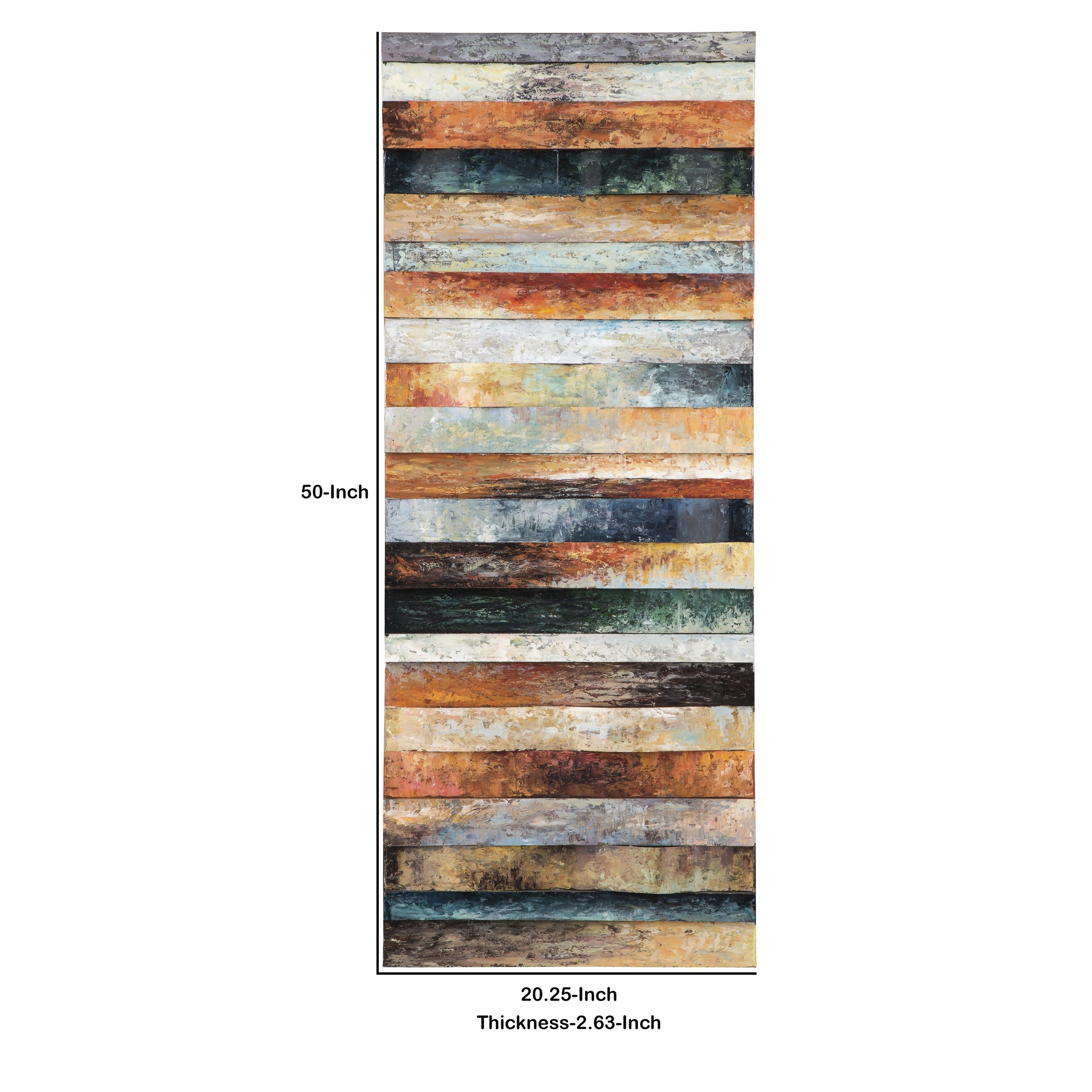 Shop Plank Style Rectangular Wood And Metal Wall Decor Multicolor