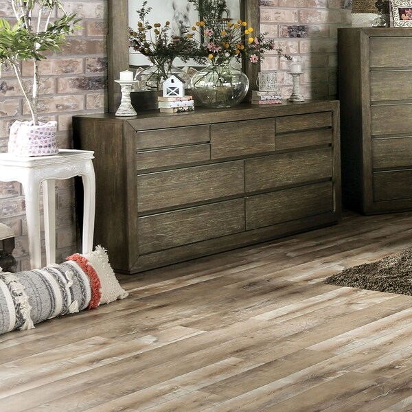 Puly Transitional Light Walnut 56-inch Wide 9-Drawer Solid Puly Transitional Light Walnut 56-inch Wide 9-Drawer Solid